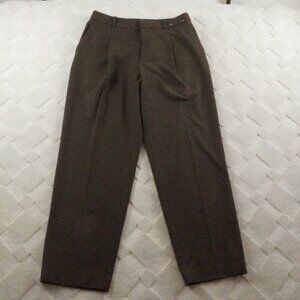 Uniqlo HEATTECH Pleated Tapered Pants Womens 30 Olive Green